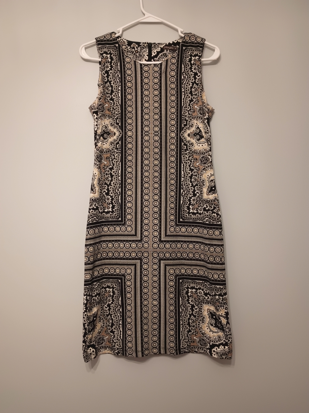 J. McLaughlin Sleeveless Geometric Medallion Printed Shift Dress XS